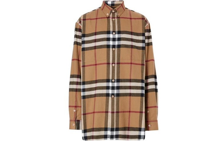 Burberry Birch Brown Check Print Single Breasted Casual Shirt 45655311