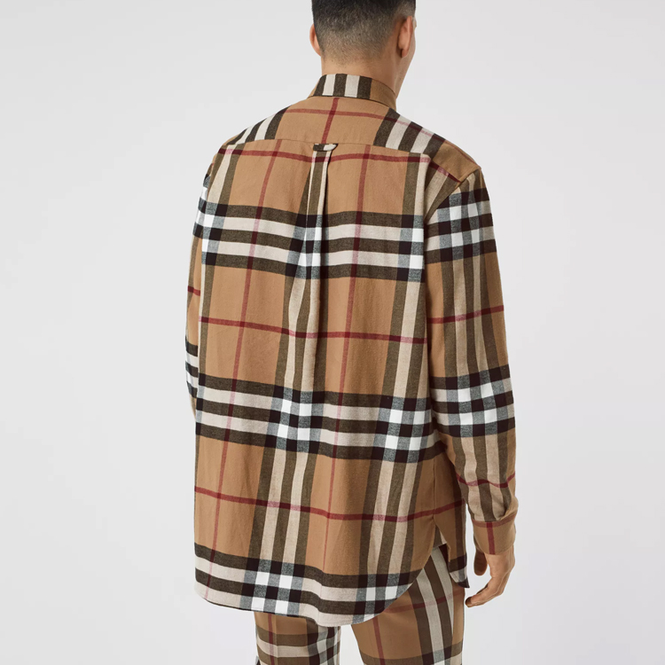 Purchase Burberry 棕色經典格紋單排扣休閒襯衫 45655311