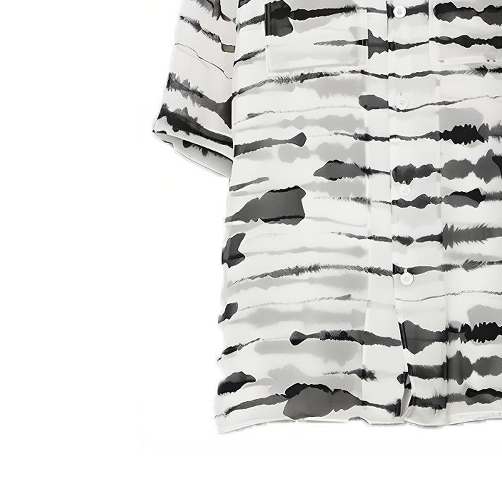 Sizing Camisa Burberry Manga Corta Rayas Blancas y Negras. 45630351