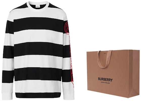 Burberry 黑白條紋長袖T恤。 80294841 1