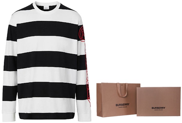 Burberry 黑白條紋長袖T恤。 80294841 2