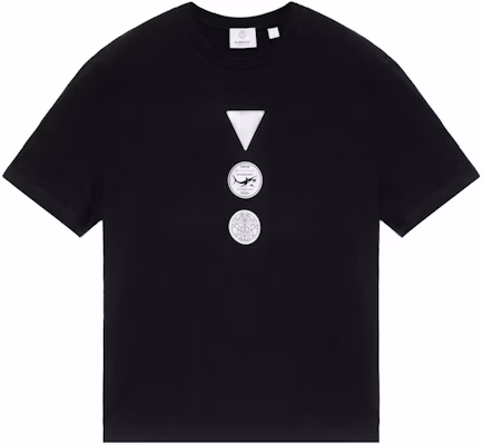 Camiseta Negra de Manga Corta con Cuello Redondo y Estampado de Burberry. 80427601 Buy Camiseta Negra de Manga Corta con Cuello Redondo y Estampado de Burberry. 80427601