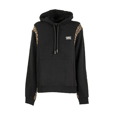 Burberry Black/Brown Letter Pattern Drawstring Hoodie 80316001