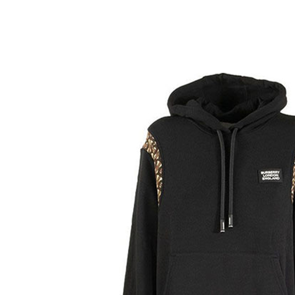 Burberry Black/Brown Letter Pattern Drawstring Hoodie 80316001 圖 8