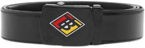 Burberry Black Canvas Leather Belt with Logo Plaque, Width 3.5CM. 80217561 Burberry Black Canvas Leather Belt with Logo Plaque, Width 3.5CM. 80217561