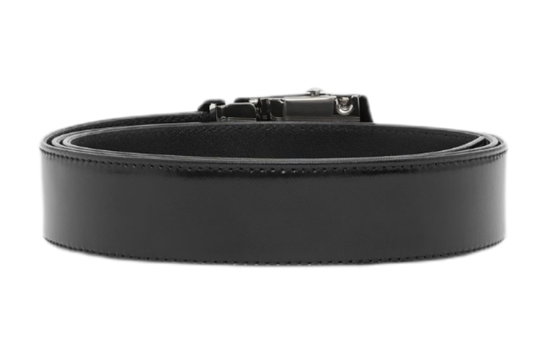 Lookbook Burberry Black Canvas Leather Belt with Logo Plaque, Width 3.5CM. 80217561