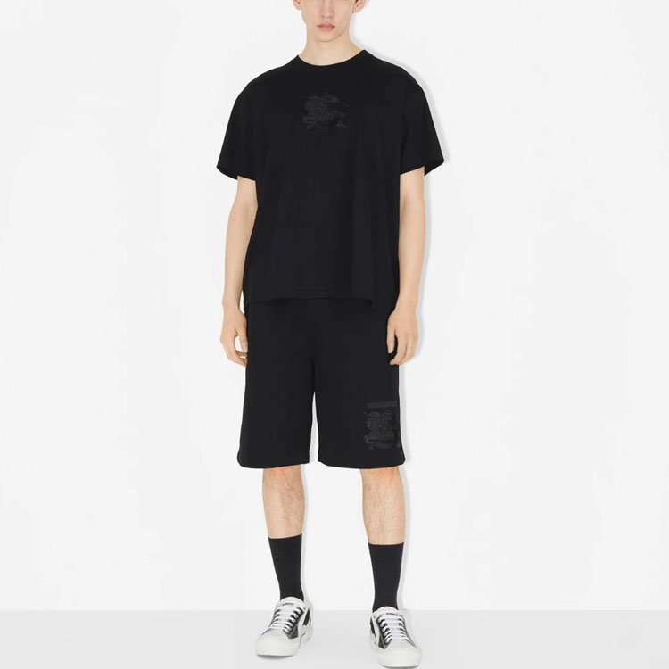 Burberry Black Casual Shorts with Logo and Equestrian Knight Design for Men. 80697681 圖 3