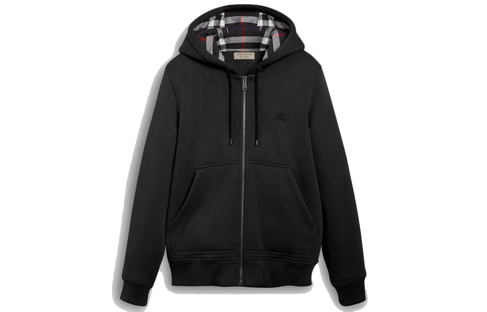 Burberry Black Check Lining Zip Hoodie Jacket Unisex 40617991