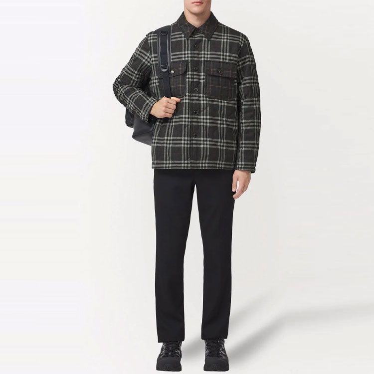 Burberry Black Check Reversible Jacket with Logo Print and Single-Breasted Design. 80438381 圖 4