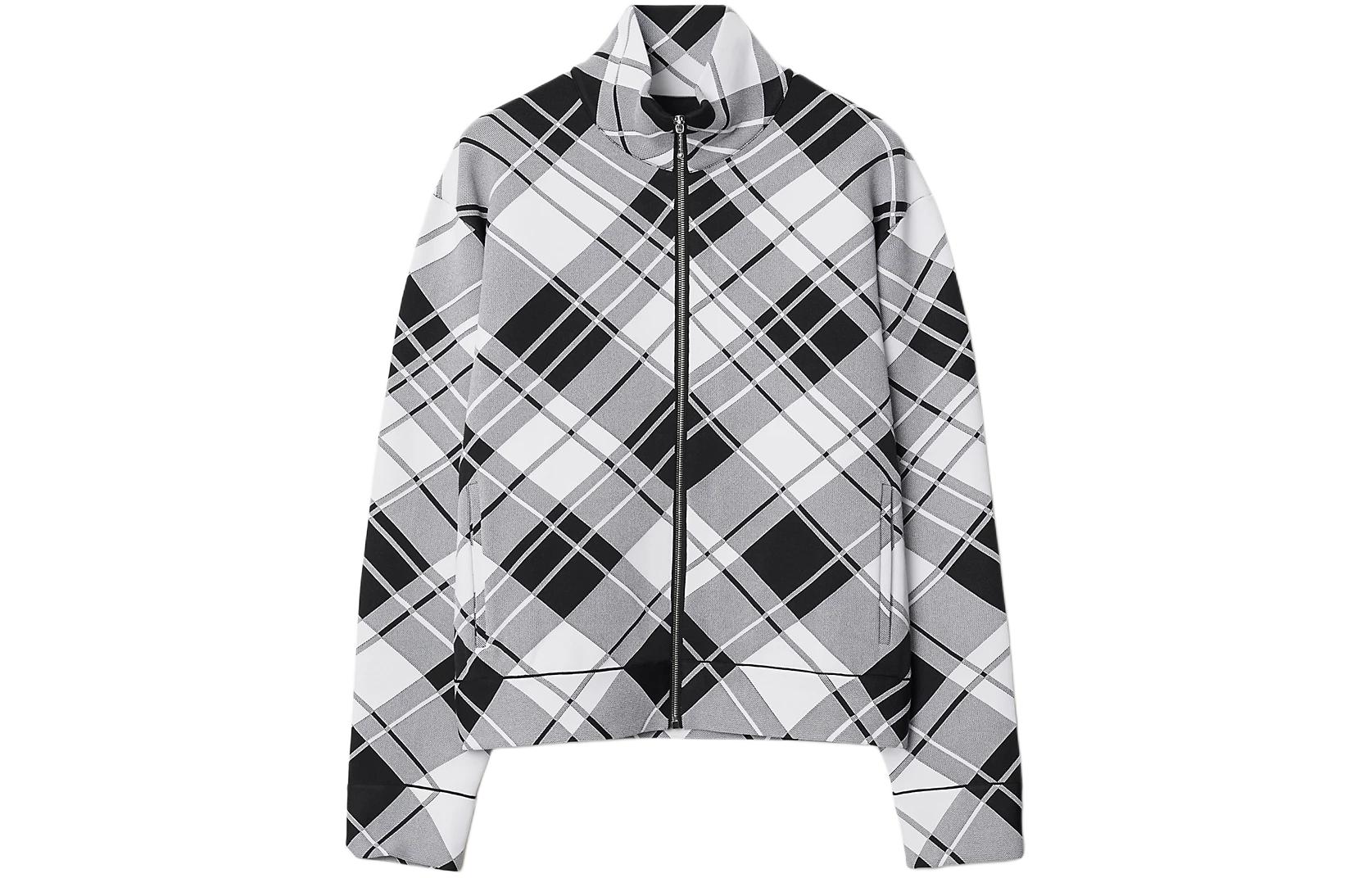 Burberry Black Checked Zip-Up Jacket Long Sleeve 80889771