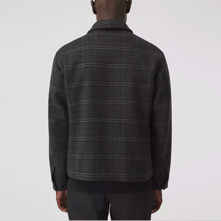 Burberry Black Checkered Jacquard Wool Blend Jacket 80413851 圖 5