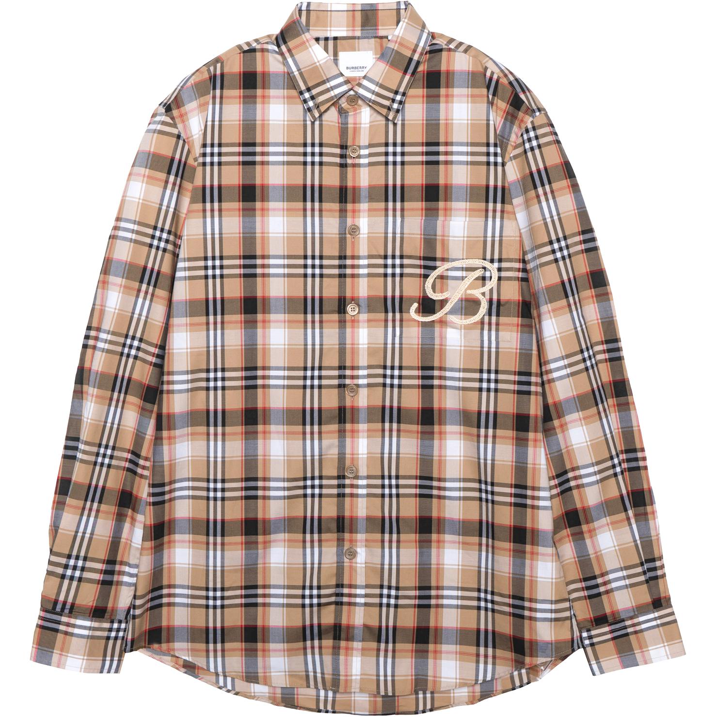 Burberry Black Checkered Long Sleeve Shirt with Embroidery 80368701 圖 2