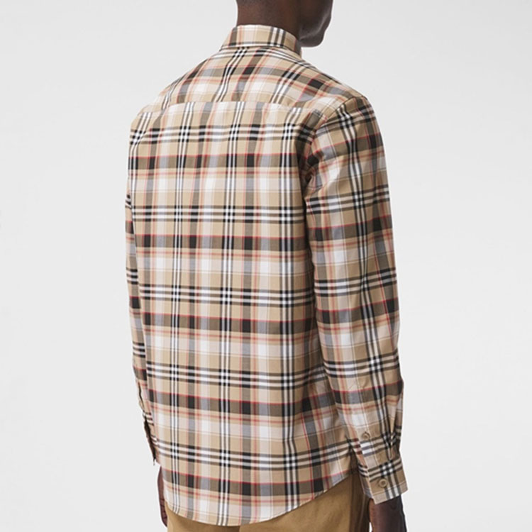 Burberry Black Checkered Long Sleeve Shirt with Embroidery 80368701 圖 6