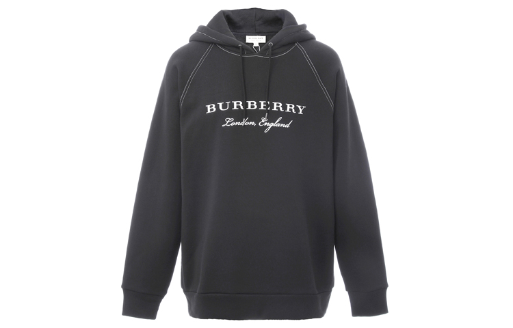 Burberry Black Classic Fleece Hoodie with Front Letter Design. 80265231 圖 2