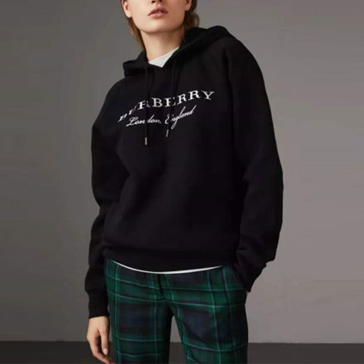 Burberry Black Classic Fleece Hoodie with Front Letter Design. 80265231 圖 4