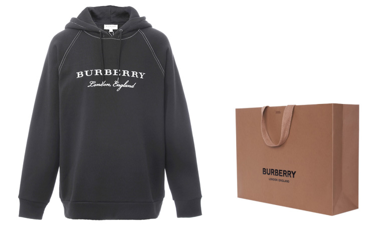 Burberry Black Classic Fleece Hoodie with Front Letter Design. 80265231 圖 6