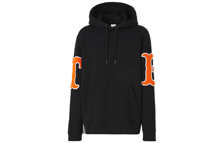 Order 博柏利黑色字母圖案設計棉質連帽衫。 80426991