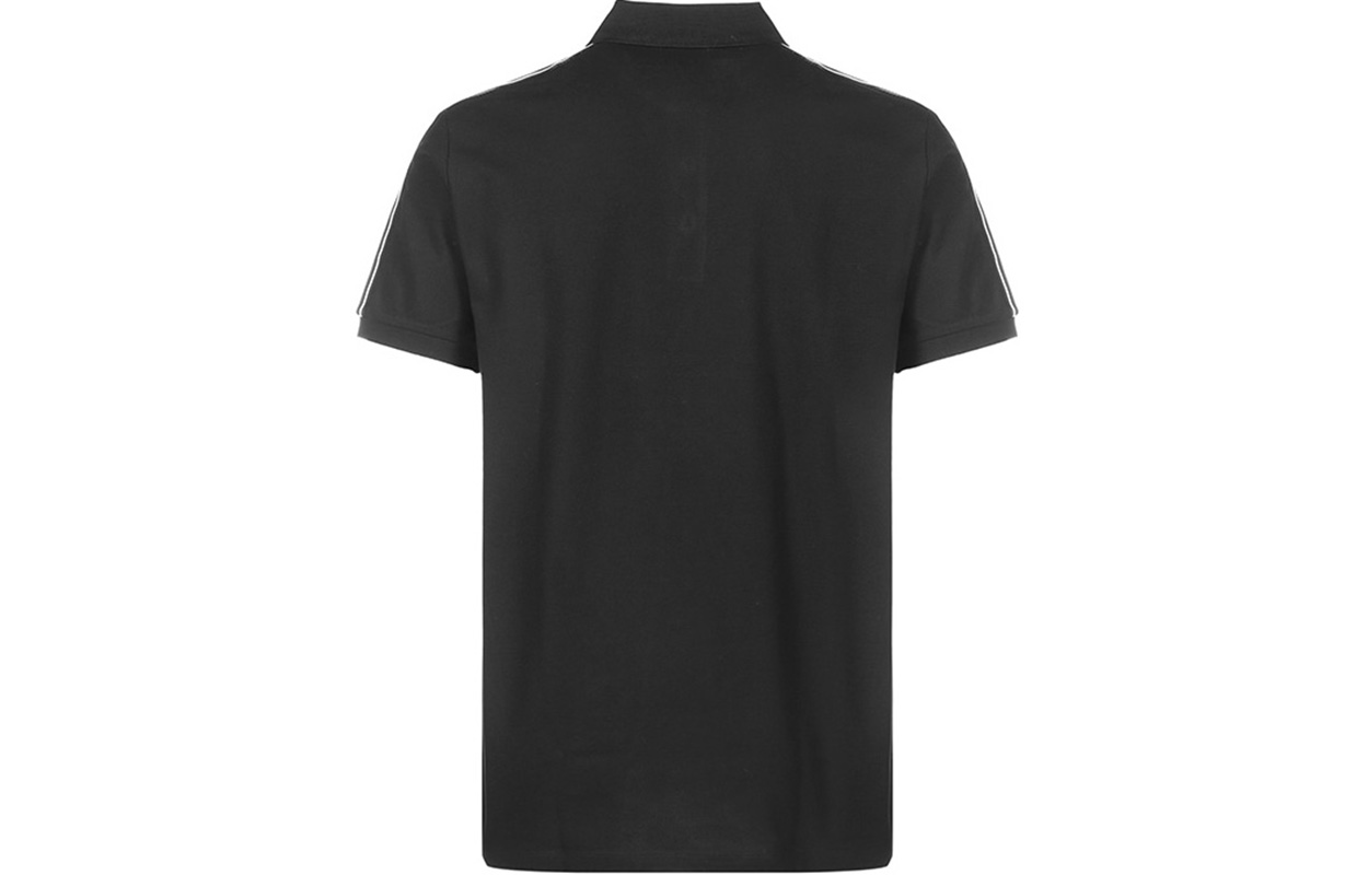 Burberry Black Cotton Short Sleeve Polo Shirt with Logo Trim 80262261 圖 3