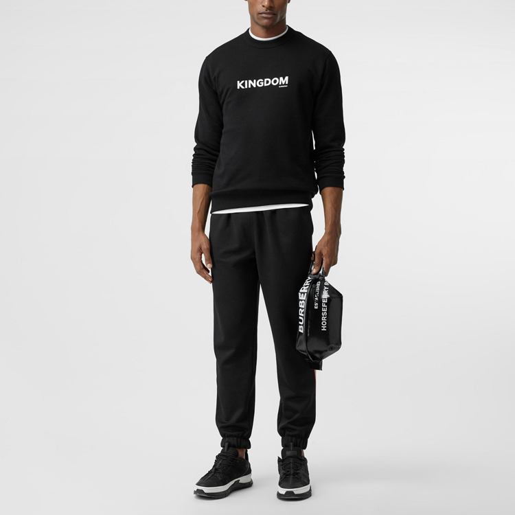 Shop 博柏利黑色字母印花圆领卫衣 80244431