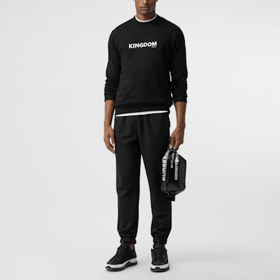 Burberry Black Crewneck Sweatshirt with Letter Print 80244431 Shop Burberry Black Crewneck Sweatshirt with Letter Print 80244431