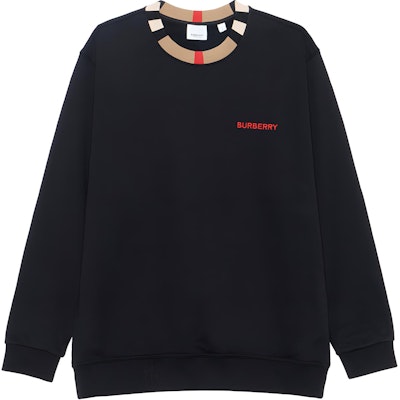 Burberry Black Crewneck Sweatshirt with Multicolor Letter Embroidery 80076931 Order Burberry Black Crewneck Sweatshirt with Multicolor Letter Embroidery 80076931