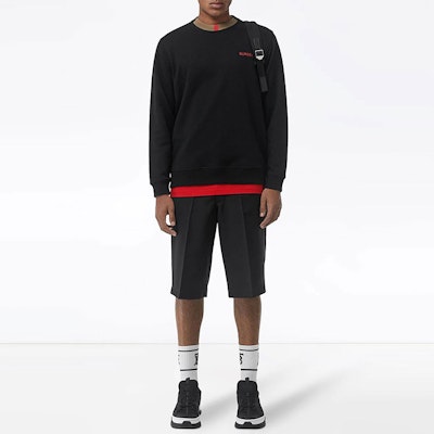 Burberry Black Crewneck Sweatshirt with Multicolor Letter Embroidery 80076931 Purchase Burberry Black Crewneck Sweatshirt with Multicolor Letter Embroidery 80076931