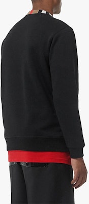 Burberry Black Crewneck Sweatshirt with Multicolor Letter Embroidery 80076931 Sizing Burberry Black Crewneck Sweatshirt with Multicolor Letter Embroidery 80076931