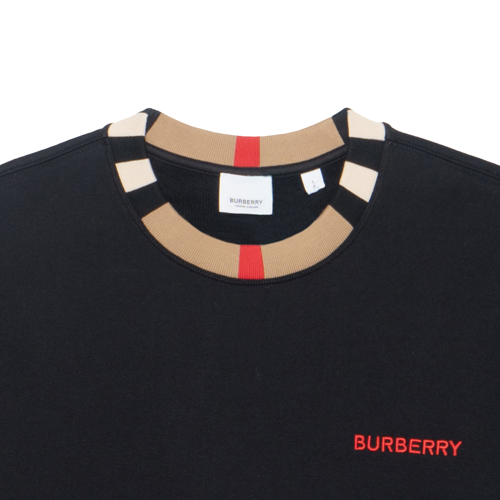 Cheap 博柏利黑色圆领卫衣多彩字母刺绣 80076931