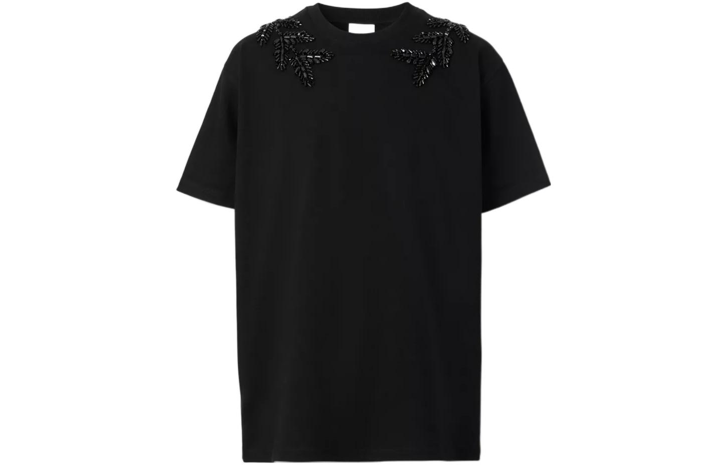 Order Burberry Black Crystal Tree Pattern Short Sleeve T-Shirt 80643921