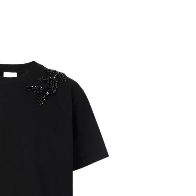 Details for Burberry Black Crystal Tree Pattern Short Sleeve T-Shirt 80643921