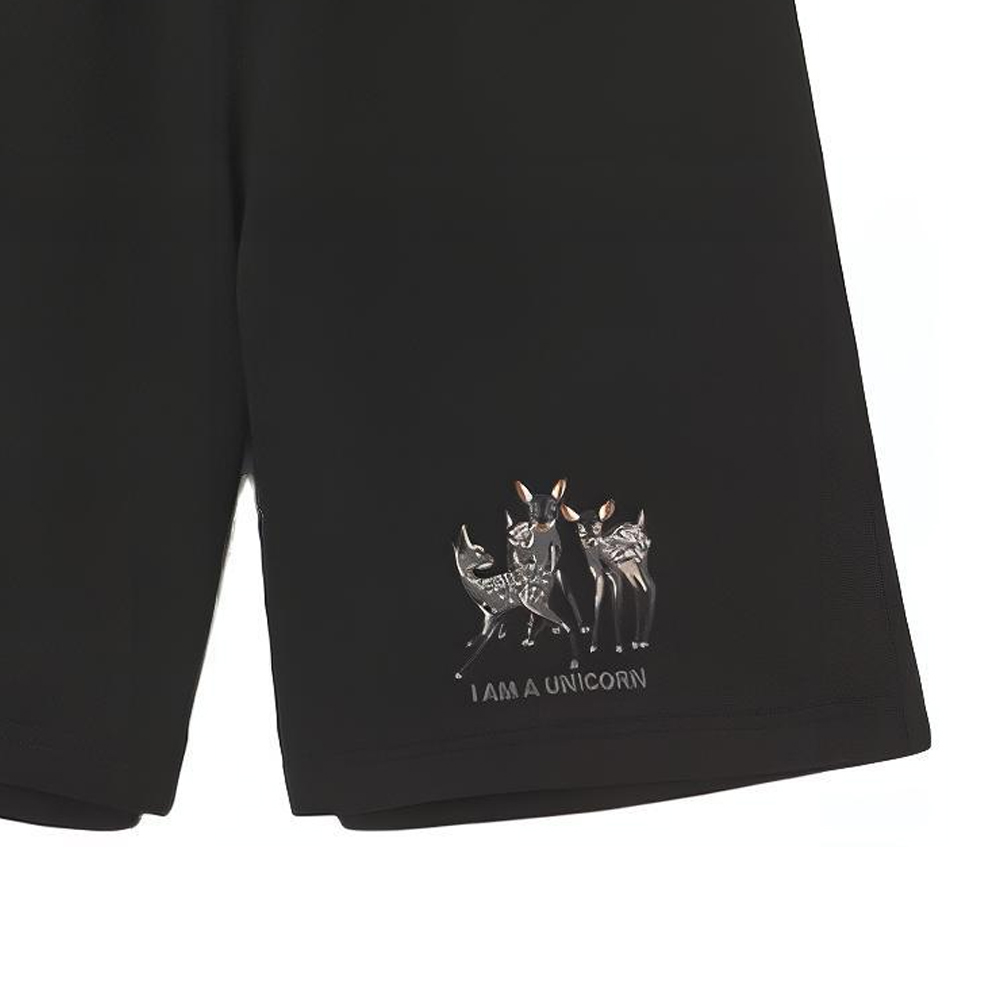 Burberry Black Deer Embroidered Casual Cotton Shorts with Elastic Waist. 80426901 圖 6