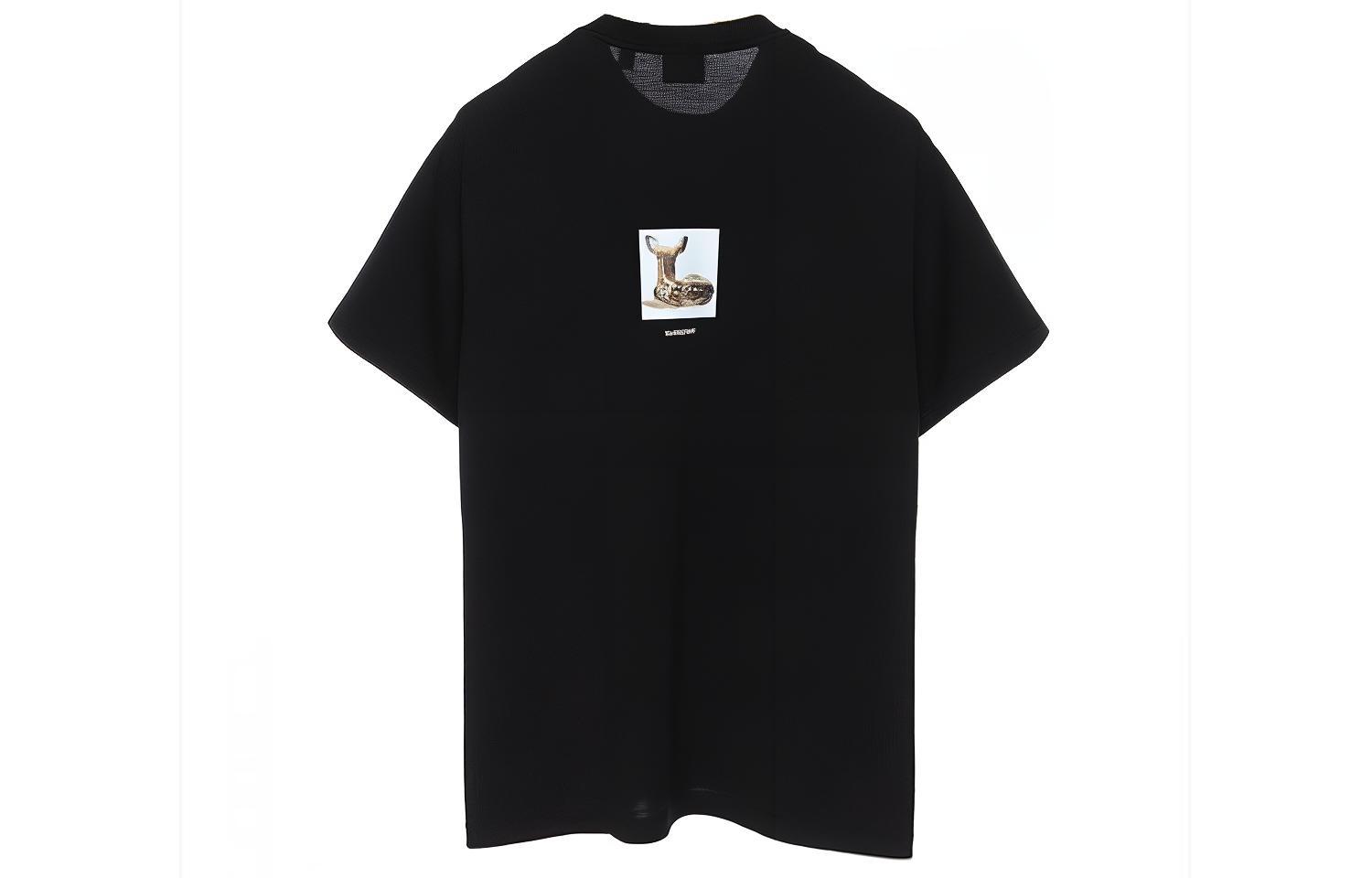 Burberry Black Deer Print Casual Crewneck T-Shirt 80223691 圖 3