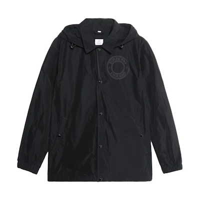 Burberry Black Detachable Hood Logo Jacket. 80431441