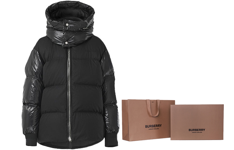 Details for Chaqueta Burberry Negra Puffer con Capucha Desmontable. 80473201