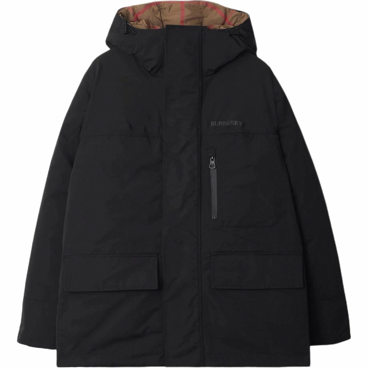 Burberry Black Detachable Warmer Logo Hooded Down Parka Jacket 8105235 圖 2