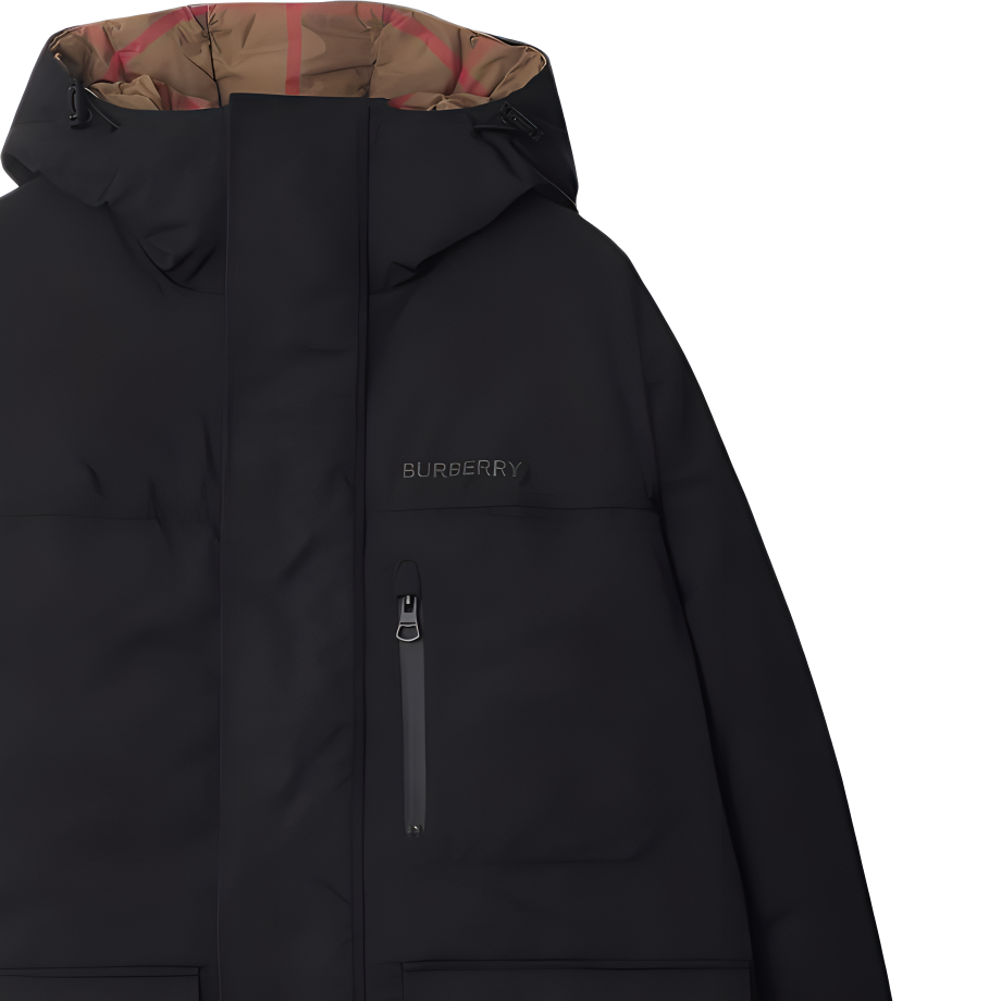 Burberry Black Detachable Warmer Logo Hooded Down Parka Jacket 8105235 圖 3