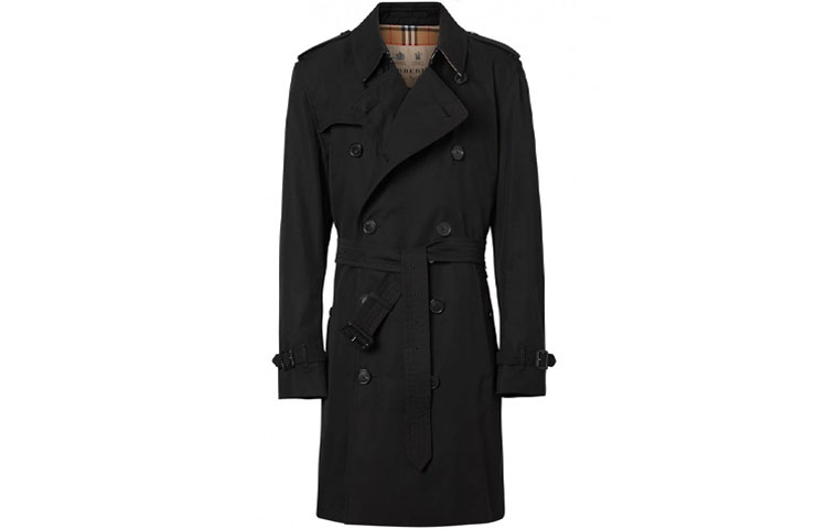 Burberry Black Double-Breasted Classic Mid-Length Coat 80452941 圖 2