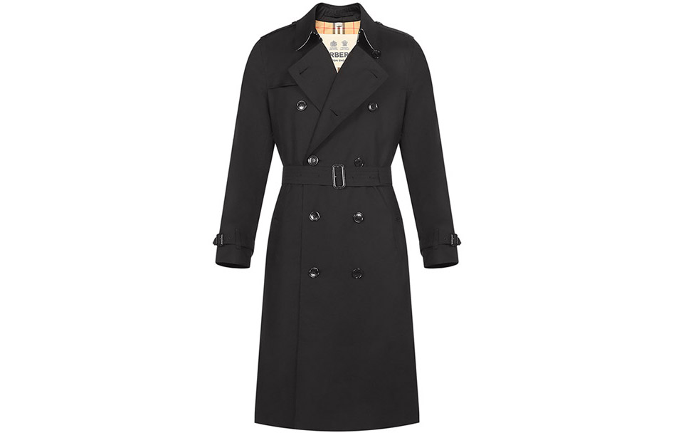 Burberry Black Double-Breasted Long Trench Coat 80458601