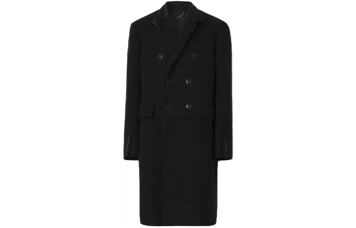Burberry Black Double-Breasted Mid-Length Casual Coat. 80477811