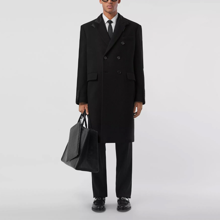 Burberry Black Double-Breasted Mid-Length Casual Coat. 80477811 圖 3
