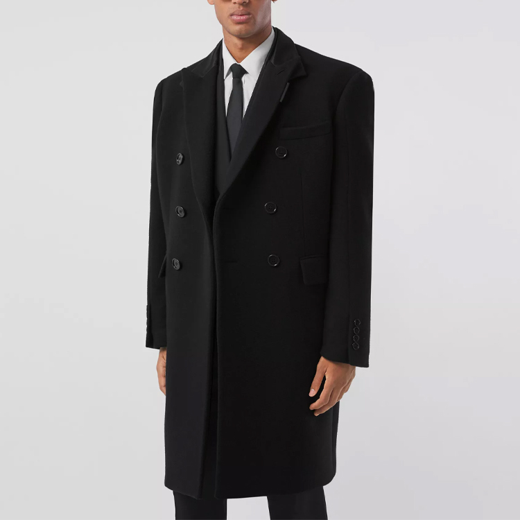 Burberry Black Double-Breasted Mid-Length Casual Coat. 80477811 圖 4