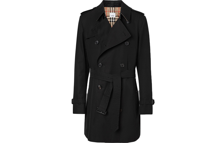 Burberry Black Double-Breasted Short Trench Coat 80152371