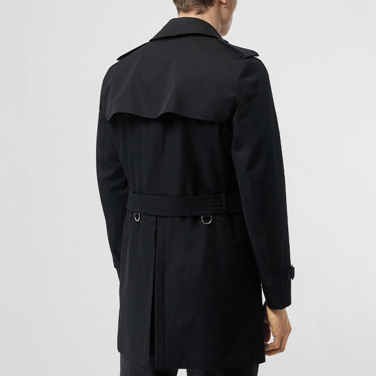 Burberry Black Double-Breasted Short Trench Coat 80152371 圖 4