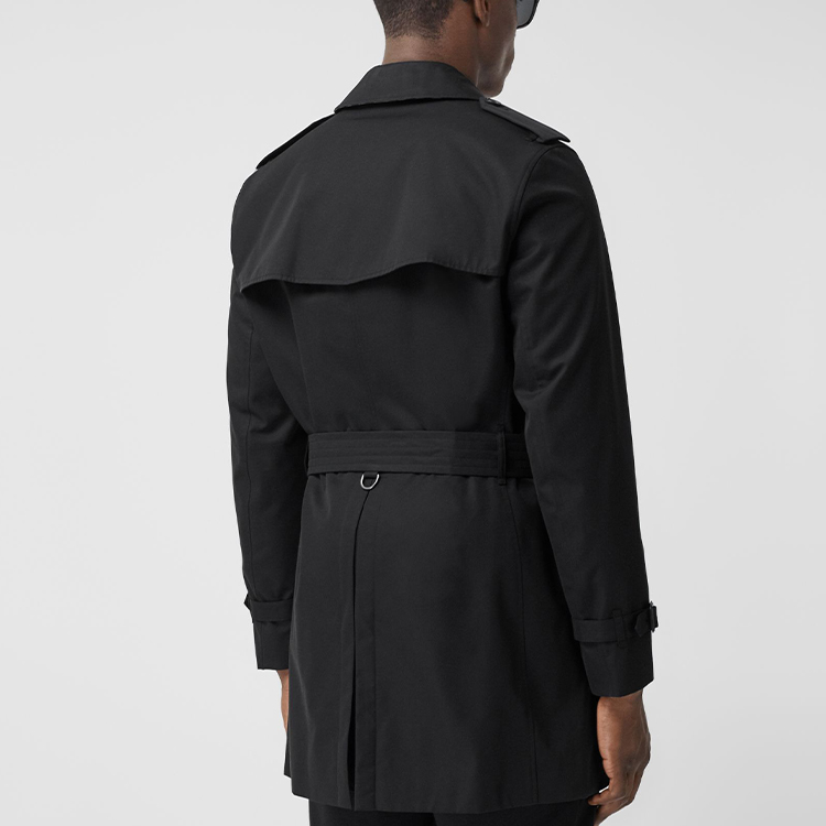 Burberry Black Double-Breasted Short Trench Coat 80152371 圖 5