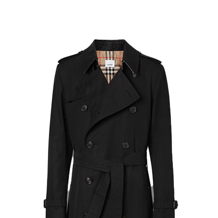 Burberry Black Double-Breasted Short Trench Coat 80152371 圖 6