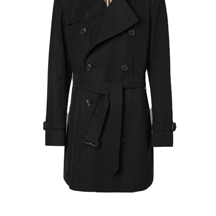 Burberry Black Double-Breasted Short Trench Coat 80152371 圖 7