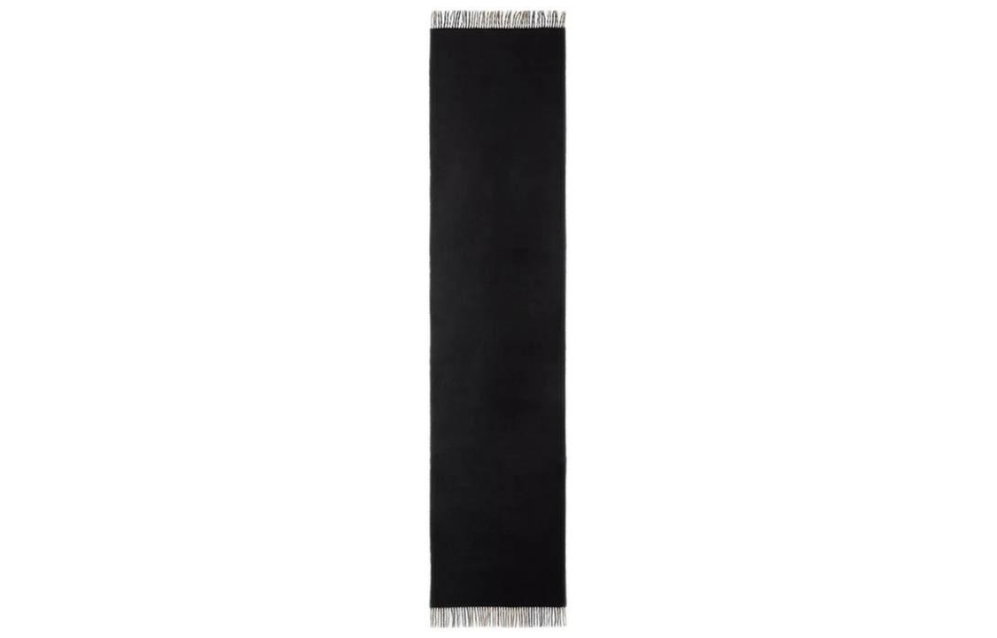 Burberry Black Double-Sided Plaid Cashmere Fringe Scarf Unisex 80359101 圖 3
