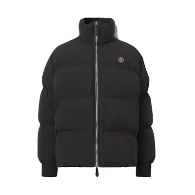 Burberry Black Down Jacket - Winter Warmth, Solid Color, High Collar Zip-Up. 80440621