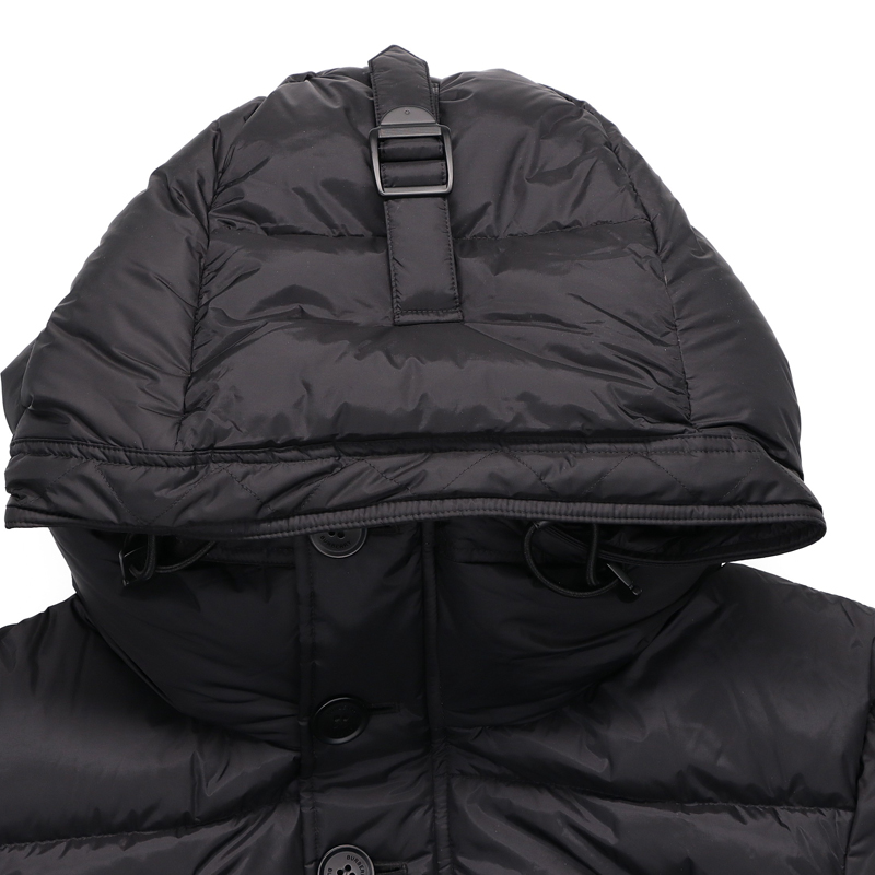 Details for 博柏利黑色连帽拉链羽绒冬季宽松外套 80188251