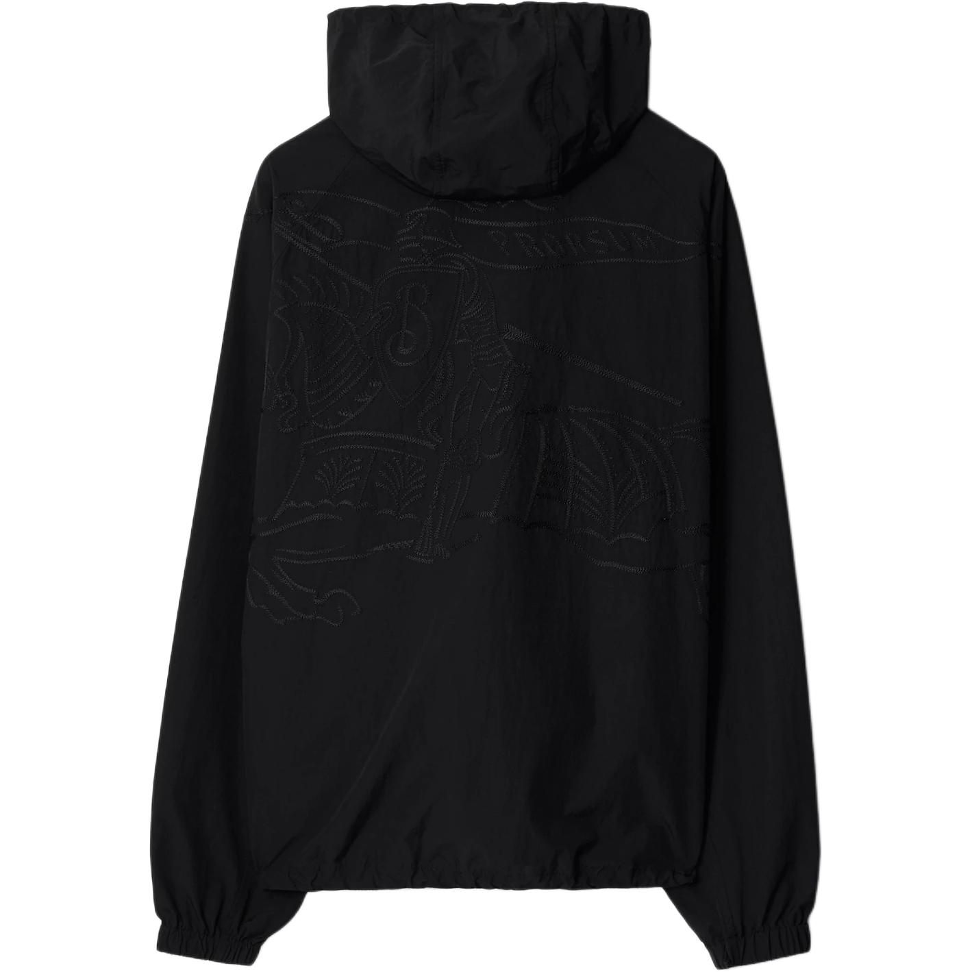 Shop Burberry Black EKD Cotton Blend High Collar Zip-Up Jacket for Men. 80920551